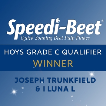 Joseph Trunkfield secures victory in the British Horse Feeds Speedi-Beet HOYS Grade C Qualifier at the Royal Norfolk Horse Show